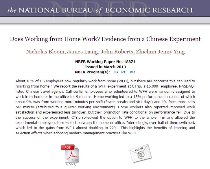 Does Working from Home Work? Evidence from a Chinese Experiment