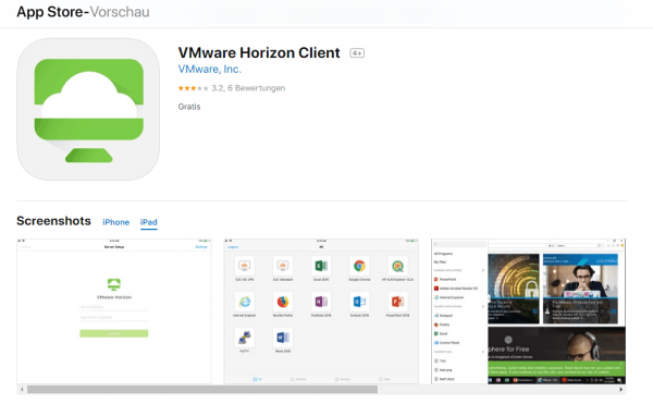 iOS VMware Horizon Client